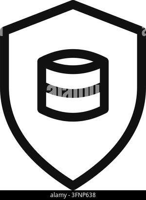 AI data poisoning defense line icon Stock Vector