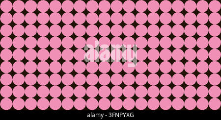 Retro seamless pattern with pink polka dots, bold round geometric shapes, grunge edges, repeating abstract background, playful textile print, modern wallpaper design, vector illustration Stock Vector