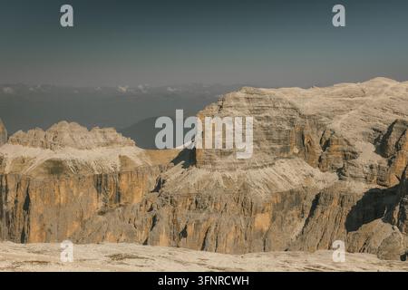 Dramatic Limestone Cliffs in the Dolomites, Italian Alps Stock Photo