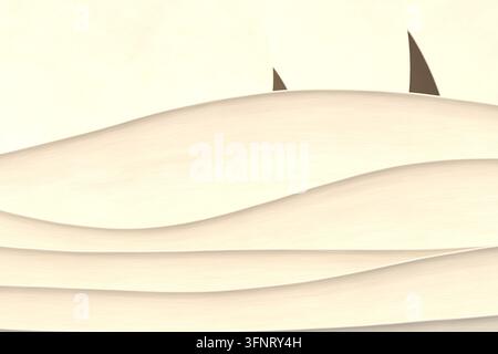 Minimalist neutral desert landscape background featuring smooth undulating hills Stock Photo