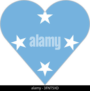 Heart shape in the national flag of Federated States of Micronesia (Föderierte Staaten von Mikronesien), official colours. Vector illustration for pat Stock Vector