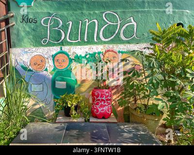 Street art and colorful house facade at Kampung Pelangi in Semarang, Central Java, Indonesia, photographed on June 8, 2026. Stock Photo