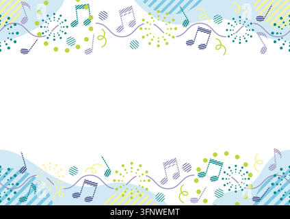Contemporary-Style Seamless Background With Musical Notes. Horizontally Repeatable Stock Vector