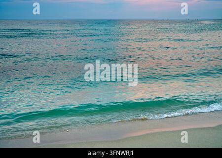 Colorfull Pastel Frame Dreamy sunrise colors enrich coastal landscape. Dreamy ocean mood ...