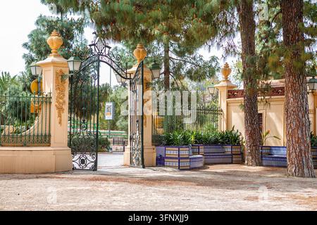Spain, Valencia, March 2024: entrance, gate to the Royal Park Stock Photo