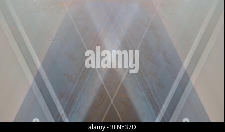Minimalist abstract composition featuring overlapping translucent panels. Stock Photo