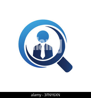 Professional Magnifying Glass Executive HR Business Search Logo Stock Vector