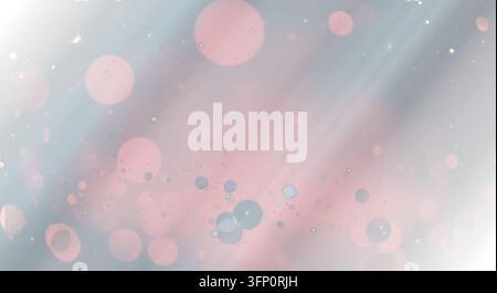 Minimalist abstract background featuring blurred pink and blue bokeh spheres with soft gradient lighting,. Stock Photo