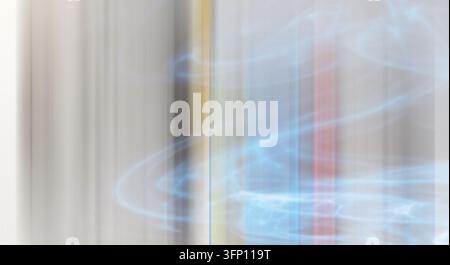 Dynamic motion blur of light trails for modern marketing, event flyers, or digital backgrounds. Stock Photo