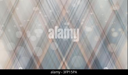 Complex abstract architectural pattern featuring intersecting diagonal lines and structural elements with a blurred bokeh overlay effect. Stock Photo