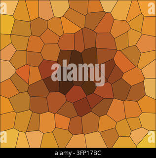 Geometric mosaic with warm brown orange yellow hues abstract background surface texture Stock Vector