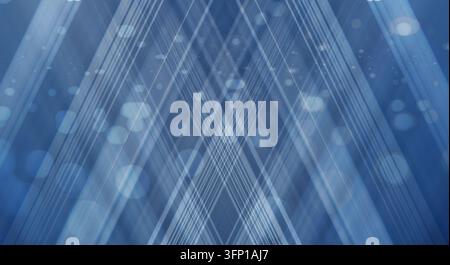 An abstract digital background featuring diagonal light streaks and soft bokeh circles. Stock Photo