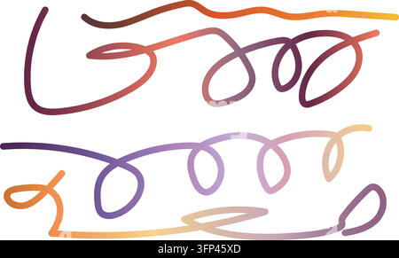 Elegant illustration with curved lines showcasing a warm color palette, creating a gentle and harmonious visual pattern. Stock Vector