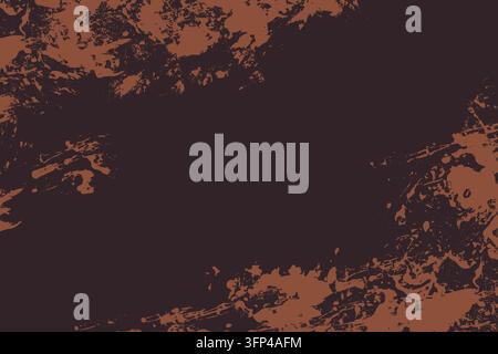 Abstract Brown Grunge Background. Diagonal corners texture banner. Rough distressed texture with weathered painted edges. Vector urban bold brush Stock Vector