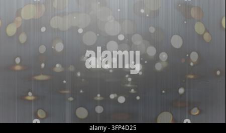 Minimalist abstract composition featuring suspended circular elements for modern commercial design, branding, or event decor. Stock Photo