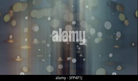 Minimalist abstract composition featuring blurred light rays and circular bokeh effects. Stock Photo