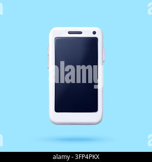 3D blank smartphone icon Stock Vector