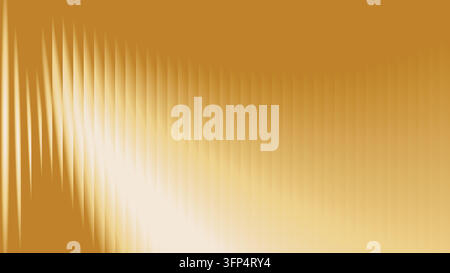 Golden background with an abstract design featuring subtle vertical lines and dynamic light reflections, modern digital art. Stock Vector