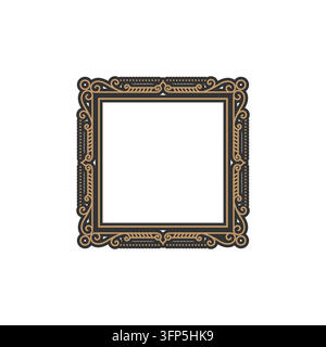 Classic Elegant Border Picture Photo Frame Ornament Icon Symbol Graphic Vector Illustration For Premium Art Gallery Wedding Invitation Certificate Tem Stock Vector