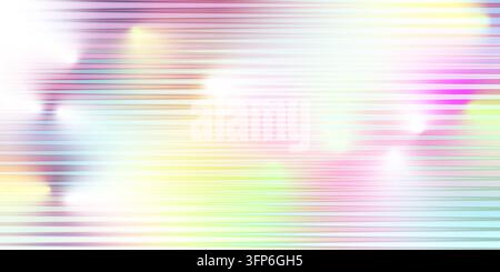 Abstract background with light pastel holographic gradient, horizontal blur stripes, and soft neon glow light. Modern banner for web, print, card. Stock Photo