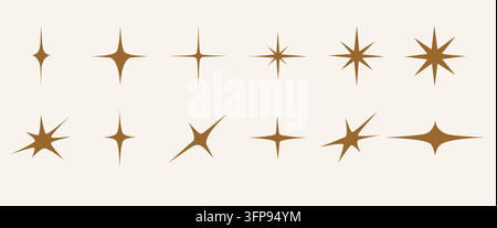 Y2K retro star icons. Stock Vector
