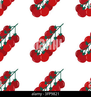 Tomato branch seamless pattern Stock Vector