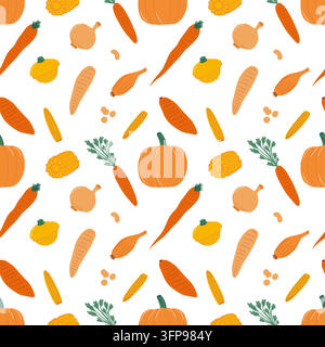 Orange vegetable seamless pattern Stock Vector