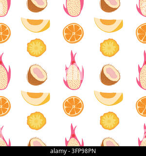 Tropical fruit seamless pattern Stock Vector