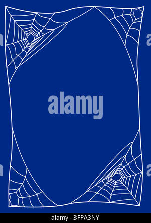 Rectangular spiderweb frame with space for text Stock Vector