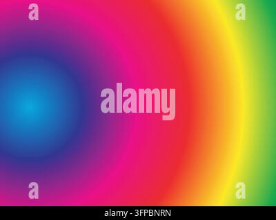 Abstract radial gradient background featuring concentric circles of rainbow colors. Stock Vector
