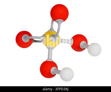 Model of sulfuric acid molecule isolated on white background Stock Photo