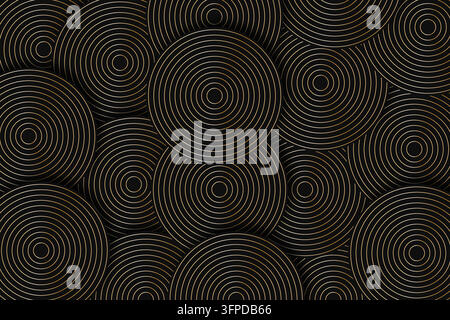 Concentric Circles Bronze and Black Abstract Background Luxury ...