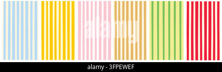 Seamless vertical stripes pattern in a spectrum of pastel with alternating between light cream color various vibrant hues including light blue stripes Stock Vector
