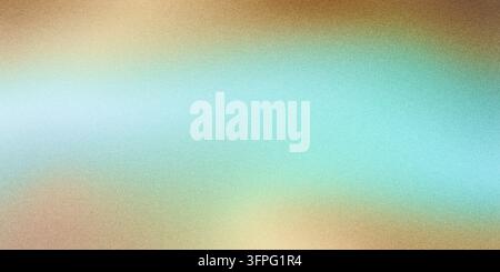 Abstract grainy gradient background blending light teal, green and gold colors Stock Photo