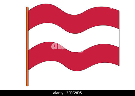 Flag of Austria. Austrian national symbol in official colors. Template icon. Abstract vector background Stock Vector