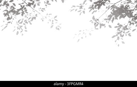 Dither Halftone Grunge Tree Leaves Silhouette Overlay Vector Graphic Template Pattern Background Texture Stock Vector