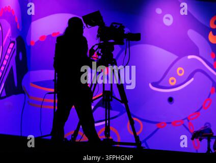 Videographer on the Jimmy Lyons Stage at the 69th Monterey Jazz Festival, California, 2026 Stock Photo