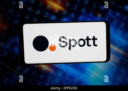 In this photo illustration, the Belgian AI platform company Spott B.V ...