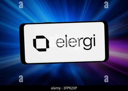In this photo illustration, the Swedish agentic AI company Elergi logo ...