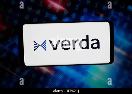 In this photo illustration, the Finnish AI infrastructure company Verda ...