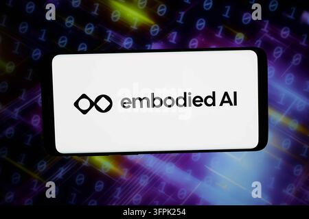In this photo illustration, the Swiss robotics company Embodied AI logo ...