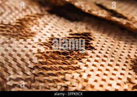 Honeycomb Paper Packaging Background Texture Stock Photo