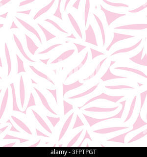 Classic Pink Palm Tree Leaf seamless pattern design for fashion and home textiles, graphics and background Stock Vector