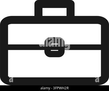 Briefcase line icon in thin outline style with editable stroke. Simple vector illustration isolated on white background. Stock Vector