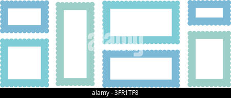 Wavy frame with scalloped edges and wavy borders. Stock Vector