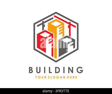 Building construction and real estate agency icon Stock Vector