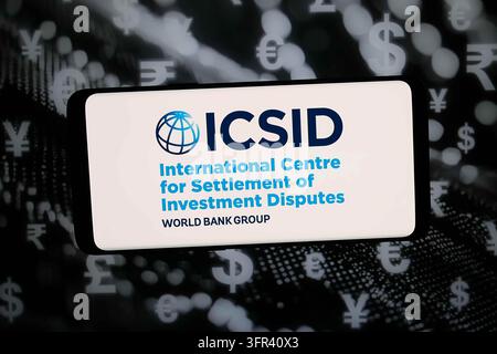 In this photo illustration, the logo of dispute settlement centre ICSID ...