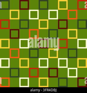 Seamless checkered linear grid pattern for Xmas, Christmas, and Happy New Year. Squares in festive colors geometric design. Holiday vector background Stock Vector