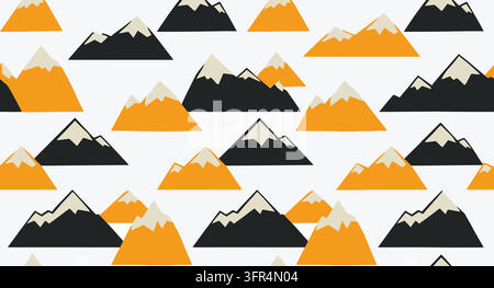 Abstract mountain landscape pattern with snowy peaks Stock Vector