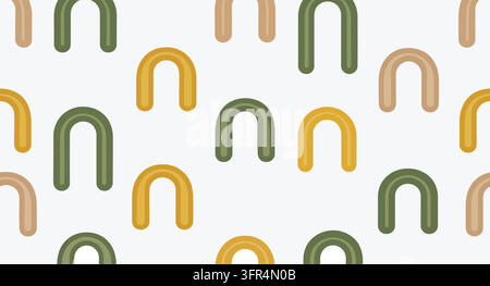Abstract minimal arch shapes repeating in a geometric pattern design Stock Vector